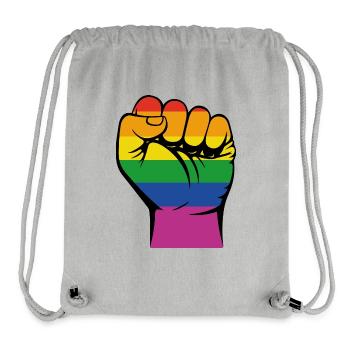 Fist in rainbow design - gift - Stanley/Stella Recycled Gym Bag - heather grey - Front