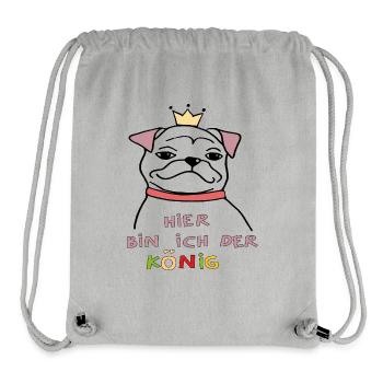 ici je suis le roi - Sac à cordon recyclé Stanley/Stella - gris chiné - Devant