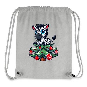 Süßes Zebra Weihnachtsbaum Skurriler Weihnachtsman - Stanley/Stella recycelter Gym Bag - Grau meliert - Vorne