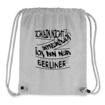 Berlin Souvenir Touristen Hauptstadt Metropole BLN - Stanley/Stella recycelter Gym Bag - Grau meliert - Vorne
