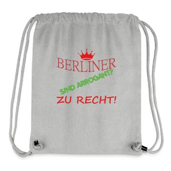 Berlin Souvenir Touristen Hauptstadt Metropole BLN - Stanley/Stella recycelter Gym Bag - Grau meliert - Vorne