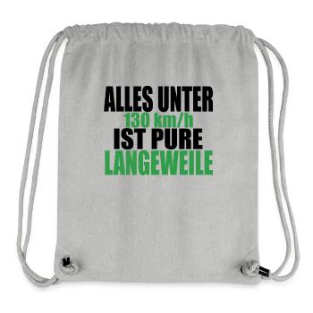 Tempolimit Autobahn Grüne Freiheit Verbot Diesel - Stanley/Stella recycelter Gym Bag - Grau meliert - Vorne