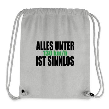 Tempolimit Autobahn Grüne Freiheit Verbot Diesel - Stanley/Stella recycelter Gym Bag - Grau meliert - Vorne