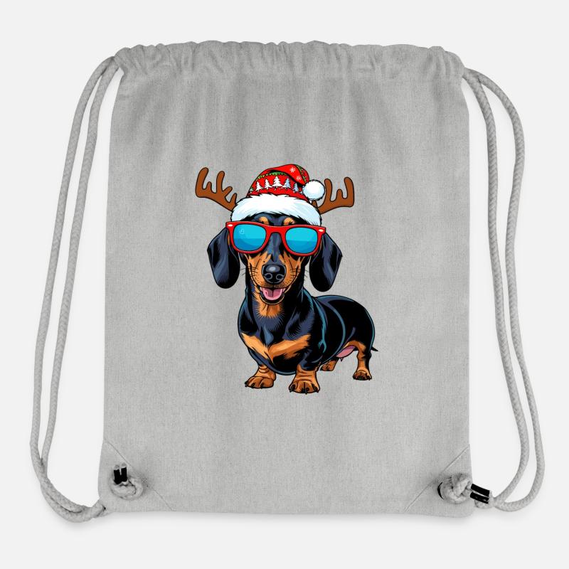 Weihnachts Dackel Hund - Stanley/Stella recycelter Gym Bag - Grau meliert