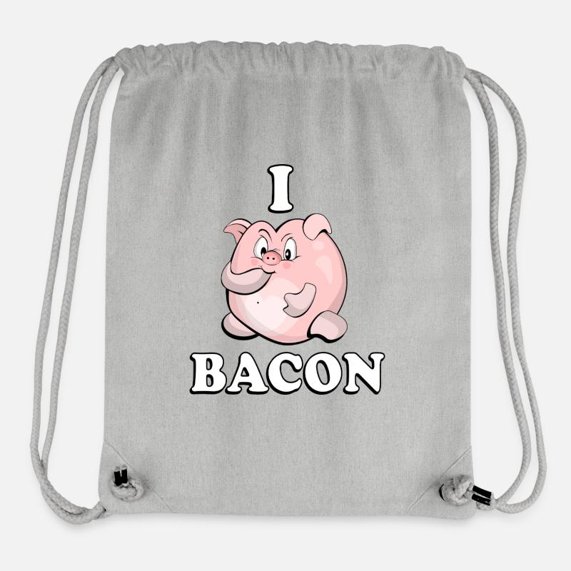 Cochon au bacon - Sac à cordon recyclé Stanley/Stella - gris chiné