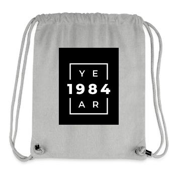 Design Numérique Année 1984 Rétro Moderne - Sac à cordon recyclé Stanley/Stella - gris chiné - Devant