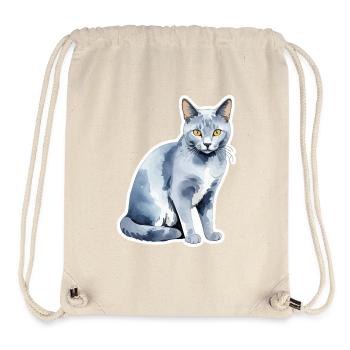 Russian Blue Cat Watercolor - Stanley/Stella Recycled Gym Bag - natural - Front