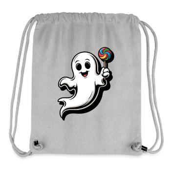 Fröhlicher Geist mit Lollipop - Sac à cordon recyclé Stanley/Stella - gris chiné - Devant