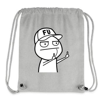 FU Meme mit Basecap (Farben änderbar) - Stanley/Stella recycelter Gym Bag - Grau meliert - Vorne