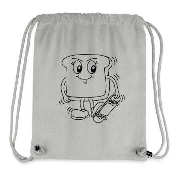 Toast mit Skateboard - Stanley/Stella recycelter Gym Bag - Grau meliert - Vorne
