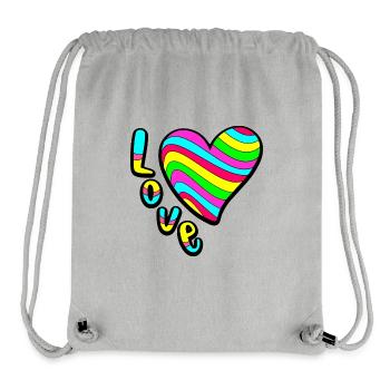 Colourful Love - Stanley/Stella Recycled Gym Bag - heather grey - Front