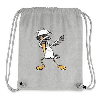 Dab Storch I Schwangerschaft I Baby Geschenk - Stanley/Stella recycelter Gym Bag - Grau meliert - Vorne