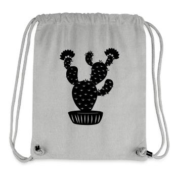 Blumentopf mit Kaktus - Stanley/Stella recycelter Gym Bag - Grau meliert - Vorne