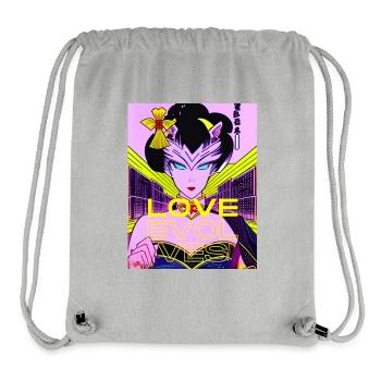 Love Evolves - Geisha - Stanley/Stella recycelter Gym Bag - Grau meliert - Vorne