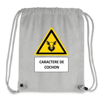 Pig character - Stanley/Stella Recycled Gym Bag - heather grey - Front