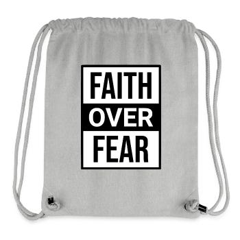 Text Faith Over Fear Motivation Religion T-Shirt - Stanley/Stella Recycled Gym Bag - heather grey - Front