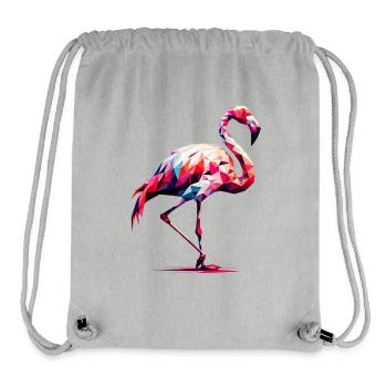 Polygonaler Flamingo - Stanley/Stella recycelter Gym Bag - Grau meliert - Vorne