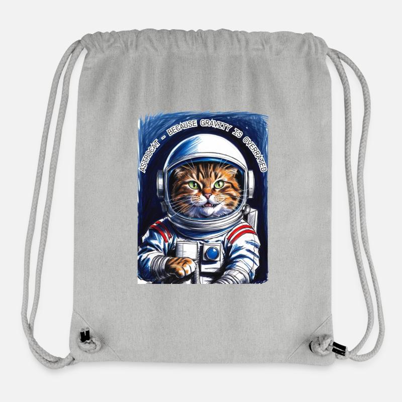 Katze Weltall Spruch Geschenk - Stanley/Stella recycelter Gym Bag - Grau meliert