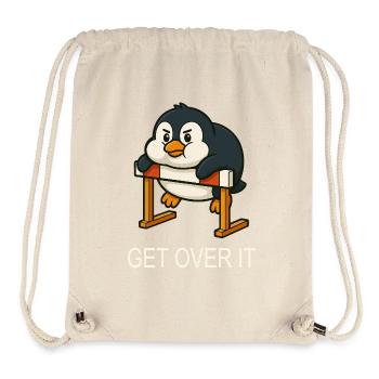 Chubby penguin hurdles running quote get over it - Stanley/Stella Recycled Gym Bag - natural - Front