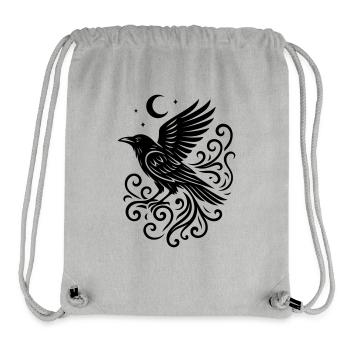 Rauhnächte Rabe mit Mond und Sternen - Stanley/Stella recycelter Gym Bag - Grau meliert - Vorne