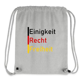 Einigkeit Recht Freiheit - Stanley/Stella recycelter Gym Bag - Grau meliert - Vorne