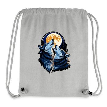 Wölfe bei Vollmond - Stanley/Stella recycelter Gym Bag - Grau meliert - Vorne