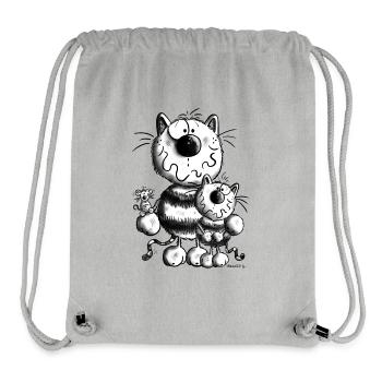 Sweet Cat Family - Stanley/Stella Recycled Gym Bag - heather grey - Front