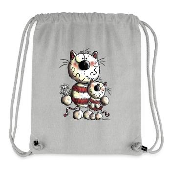 Goldige Katzen Familie - Stanley/Stella recycelter Gym Bag - Grau meliert - Vorne