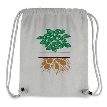 Plante de pomme de terre brun vert - Sac à cordon recyclé Stanley/Stella - gris chiné - Devant