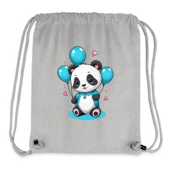 Cute Panda Bear - Stanley/Stella Recycled Gym Bag - heather grey - Front