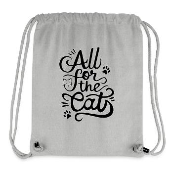 All for the cat - Stanley/Stella recycelter Gym Bag - Grau meliert - Vorne