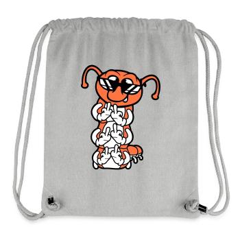 Raupe Mittelfinger Beleidigung Sonnenbrille Cool - Stanley/Stella recycelter Gym Bag - Grau meliert - Vorne