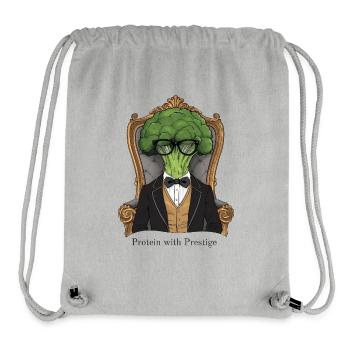Protéines de prestige – Brocoli King en costume - Sac à cordon recyclé Stanley/Stella - gris chiné - Devant