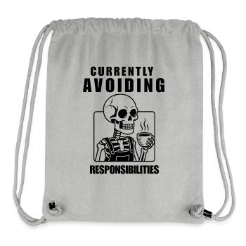 Currently Avoiding Responsibilities Skeleton - Stanley/Stella recycelter Gym Bag - Grau meliert - Vorne