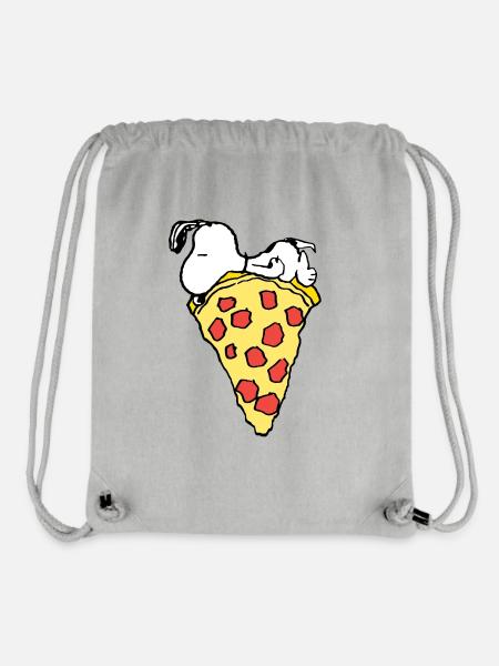 Peanuts Snoopy Mit Großem Pizzastück - Stanley/Stella recycelter Gym Bag - Grau meliert