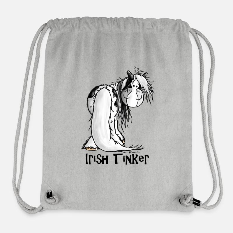 Cute Irish Tinker Horse - Pinto - Stanley/Stella Recycled Gym Bag - heather grey