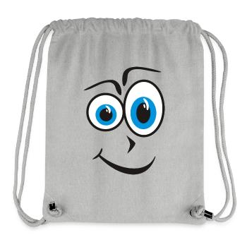 Visage aux yeux bleus curieux - Sac à cordon recyclé Stanley/Stella - gris chiné - Devant