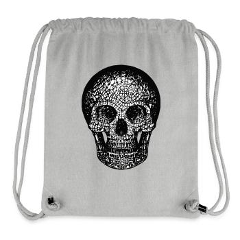 Mosaik-Schädel-Grafik – Komplexer Skelettkopf - Stanley/Stella recycelter Gym Bag - Grau meliert - Vorne