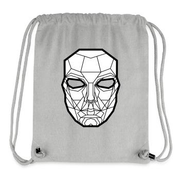 Lignes géométriques de masques faciaux - Sac à cordon recyclé Stanley/Stella - gris chiné - Devant