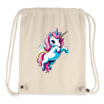 Licorne Unicorn Kawaii - Sac à cordon recyclé Stanley/Stella - blanc naturel - Devant