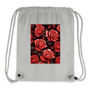 Motif de rose - Sac à cordon recyclé Stanley/Stella - gris chiné - Devant