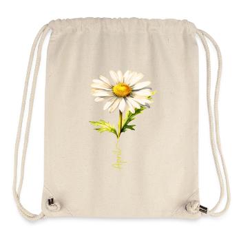 Marguerite printanière avec lettrage d’avril - Sac à cordon recyclé Stanley/Stella - blanc naturel - Devant