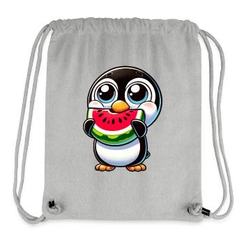 Lustiger Pinguin mit Wassermelone Cartoon Sommer - Stanley/Stella recycelter Gym Bag - Grau meliert - Vorne