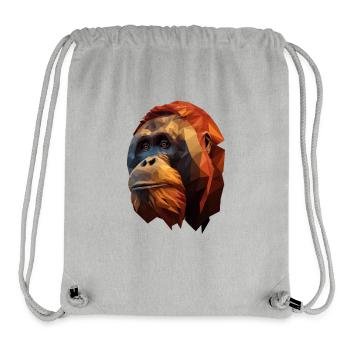 Orange Polygon Orangutan Portrait - Stanley/Stella recycelter Gym Bag - Grau meliert - Vorne