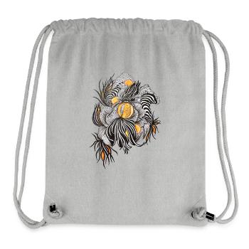 Noir Blossoms Accents d’orange - Sac à cordon recyclé Stanley/Stella - gris chiné - Devant