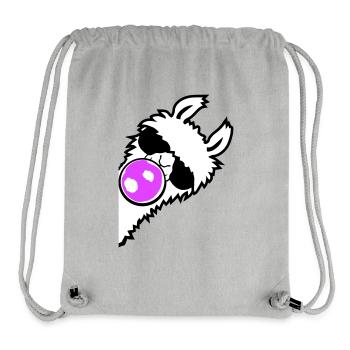 Llama Bubblegum Sunglasses Side Profile Cool Side - Stanley/Stella Recycled Gym Bag - heather grey - Front