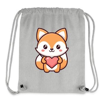 Kawaii-Fuchs im Herzen - Stanley/Stella recycelter Gym Bag - Grau meliert - Vorne