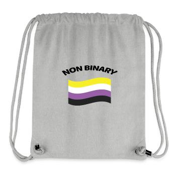 NON BINARY FLAGGE Brusttasche - Stanley/Stella recycelter Gym Bag - Grau meliert - Vorne