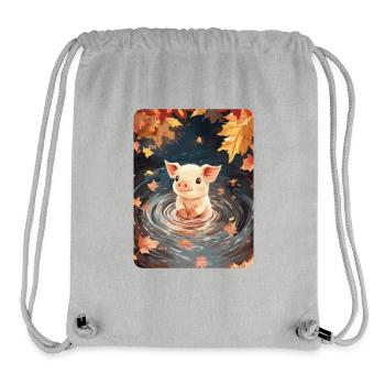 Schwimmendes Schweinchen - Stanley/Stella recycelter Gym Bag - Grau meliert - Vorne