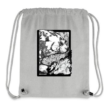 Roter Panda klettert auf Fels (Schwarzweiß) - Stanley/Stella recycelter Gym Bag - Grau meliert - Vorne